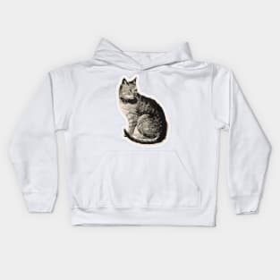 Cat vintage drawing Kids Hoodie